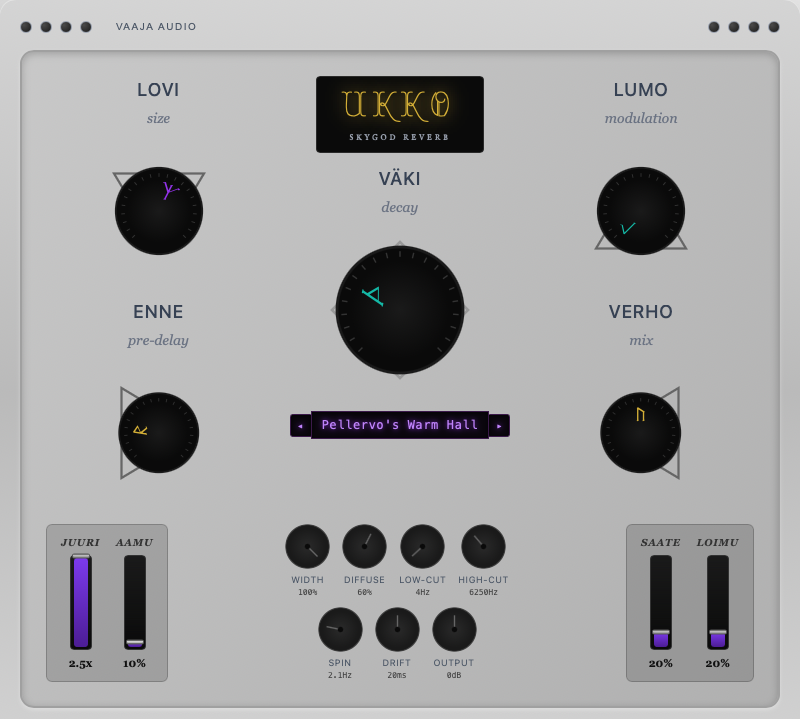 Ukko Skygod Reverb interface